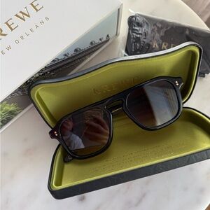 KREWE Zander Sunglasses in Black+Black Tea